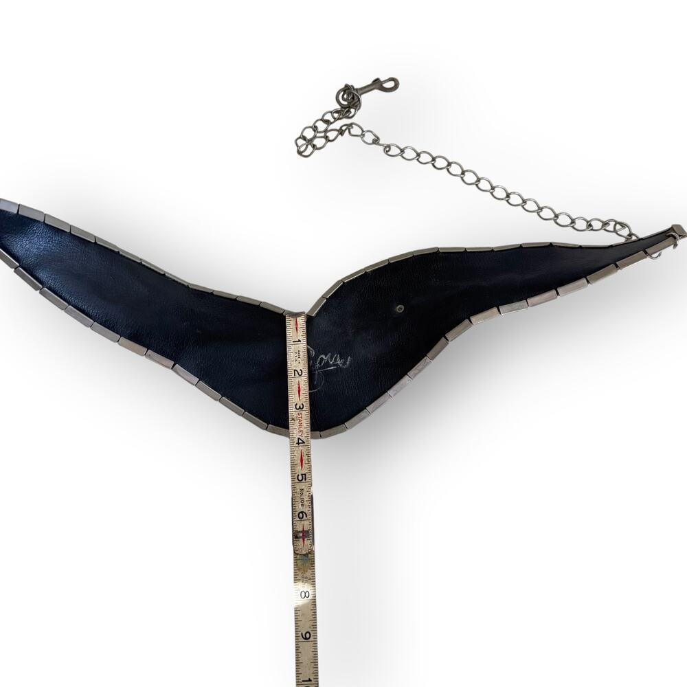 Anna Konya White Artisan Cinch Belt Star Patchwork Leather Chain Closure Vintage - Picture 9 of 16